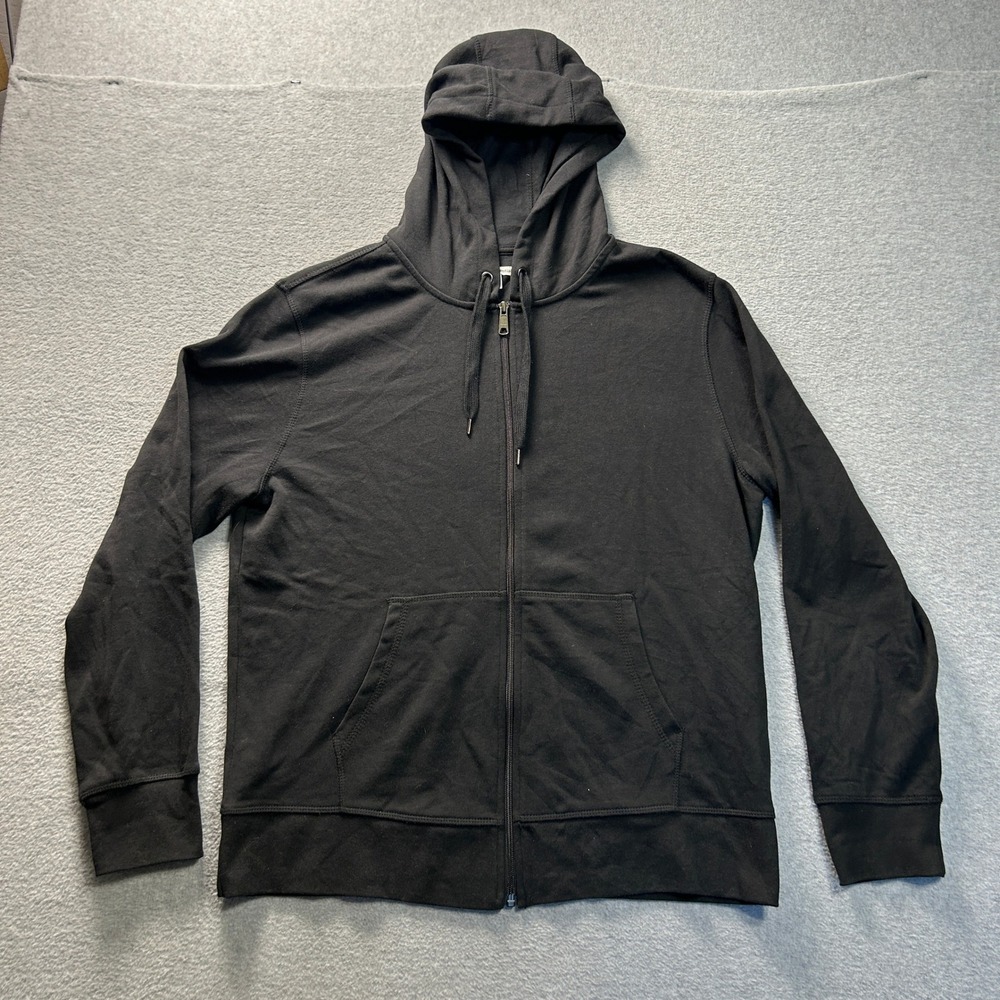 Amazon Essentials  Full Zip Hoodie Mens Large Black Drawstring Pocket Sweatshirt